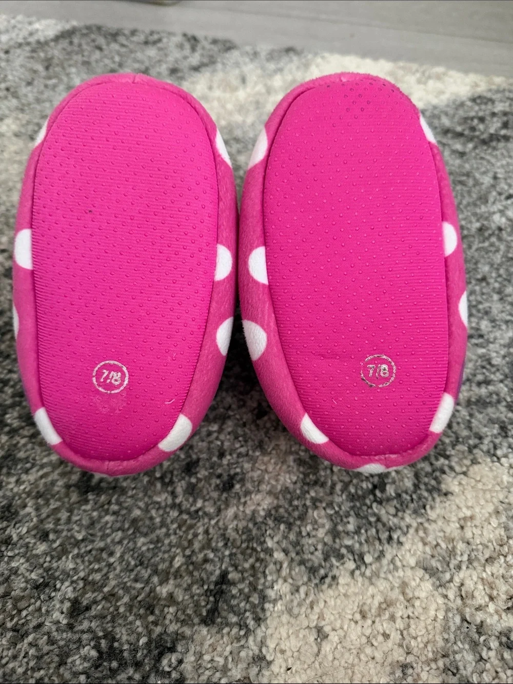 Minnie Mouse Pink Polka Dot Toddler Slippers